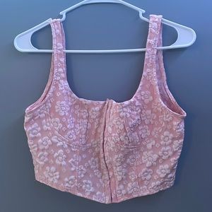 Pink Corset Style Crop Top